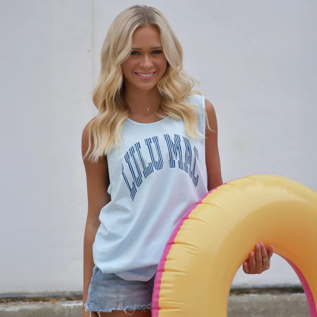 Lulu Mac Stripe Tank Chambray
