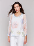 Charlie B Fishnet Sweater Watercolor