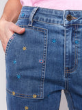 Charlie B Embroidered Jean Medium Blue
