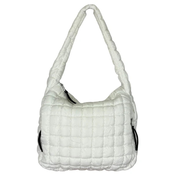 Lulu Mac Puffer Quilted Handbag White