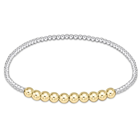 E Newton Beaded Bliss 4mm Bead Bracelet Mixed Metal