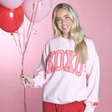 Lulu Mac Pink Sweatshirt XOXO Red Gingham