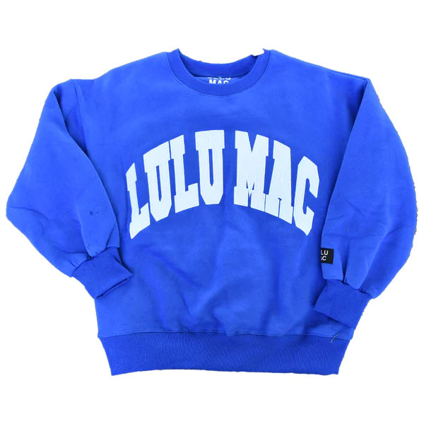 Lulu Mac Royal w White Stitch Sweatshirt