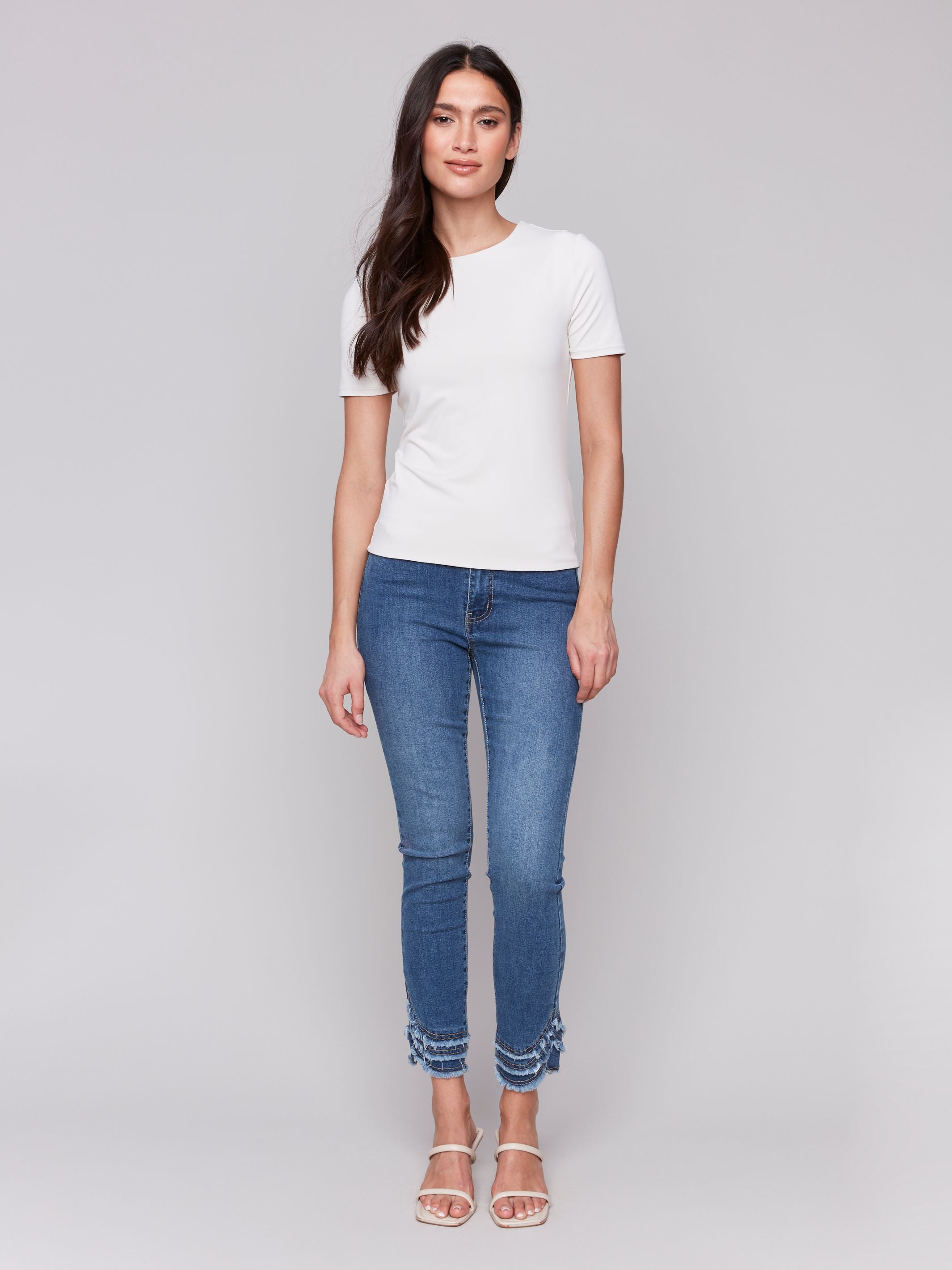 Charlie B Double Cloth Short Sleeve T Shirt Natural