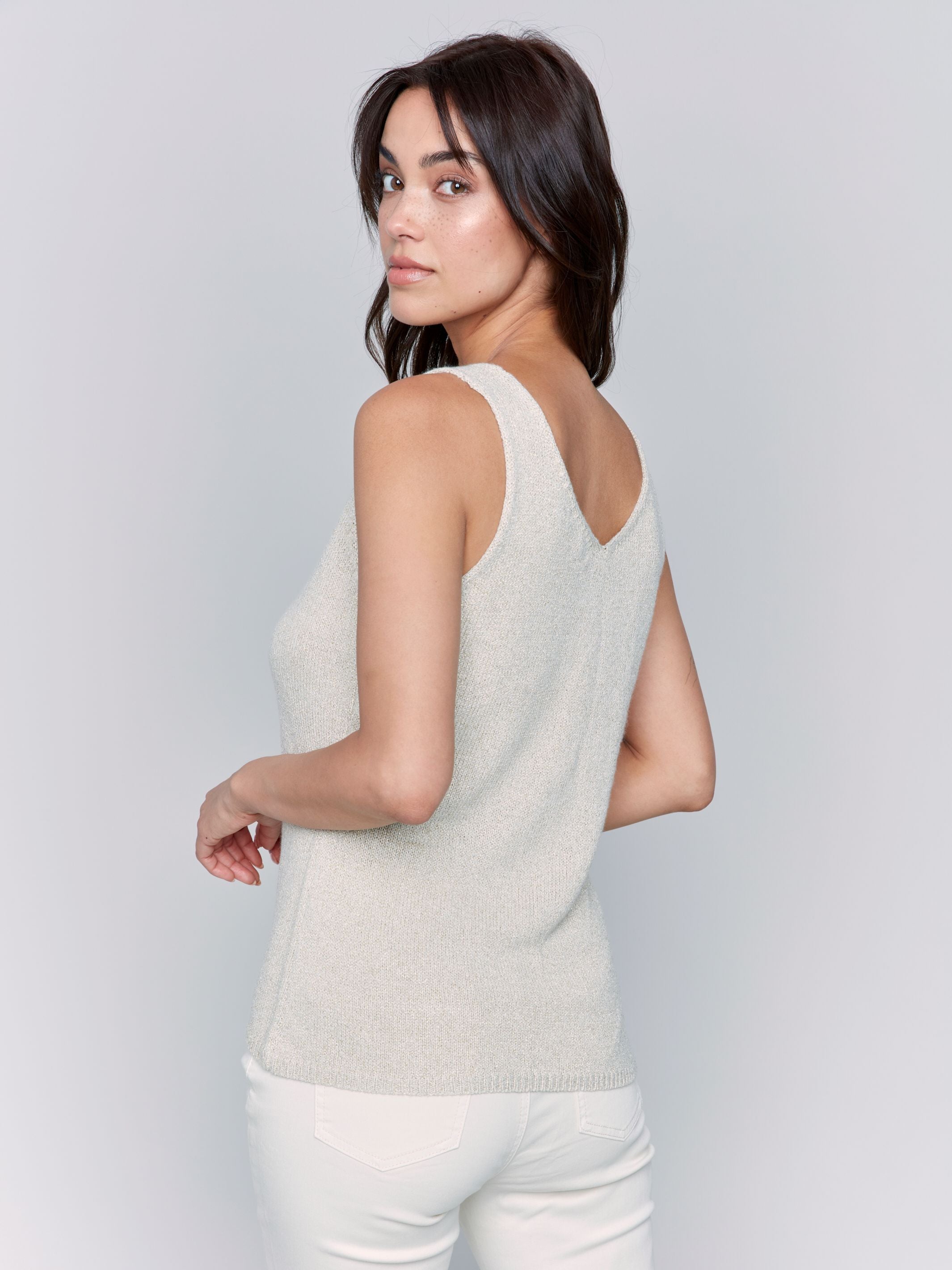Charlie B V Neck Cami Gold