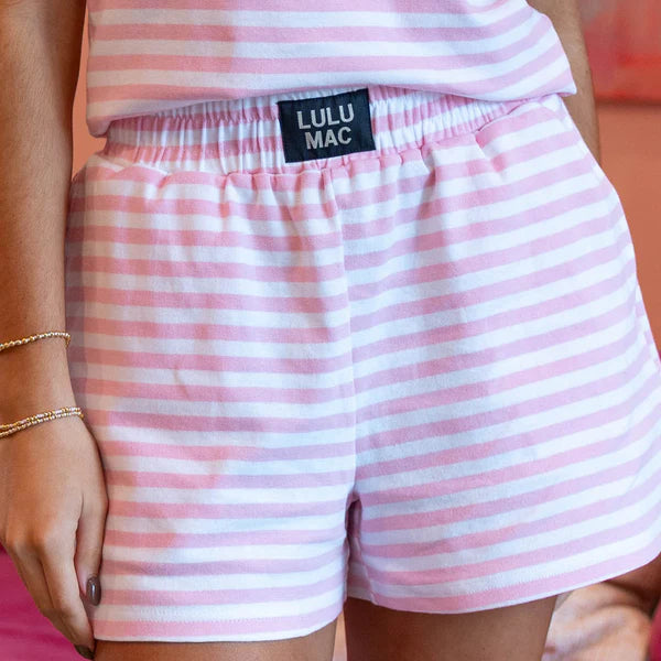 Lulu Mac Stripe Short Pink