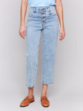 Charlie B Button Fly Pant Light Blue