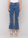 Charlie B Embroidered Crochet Jean Medium Blue