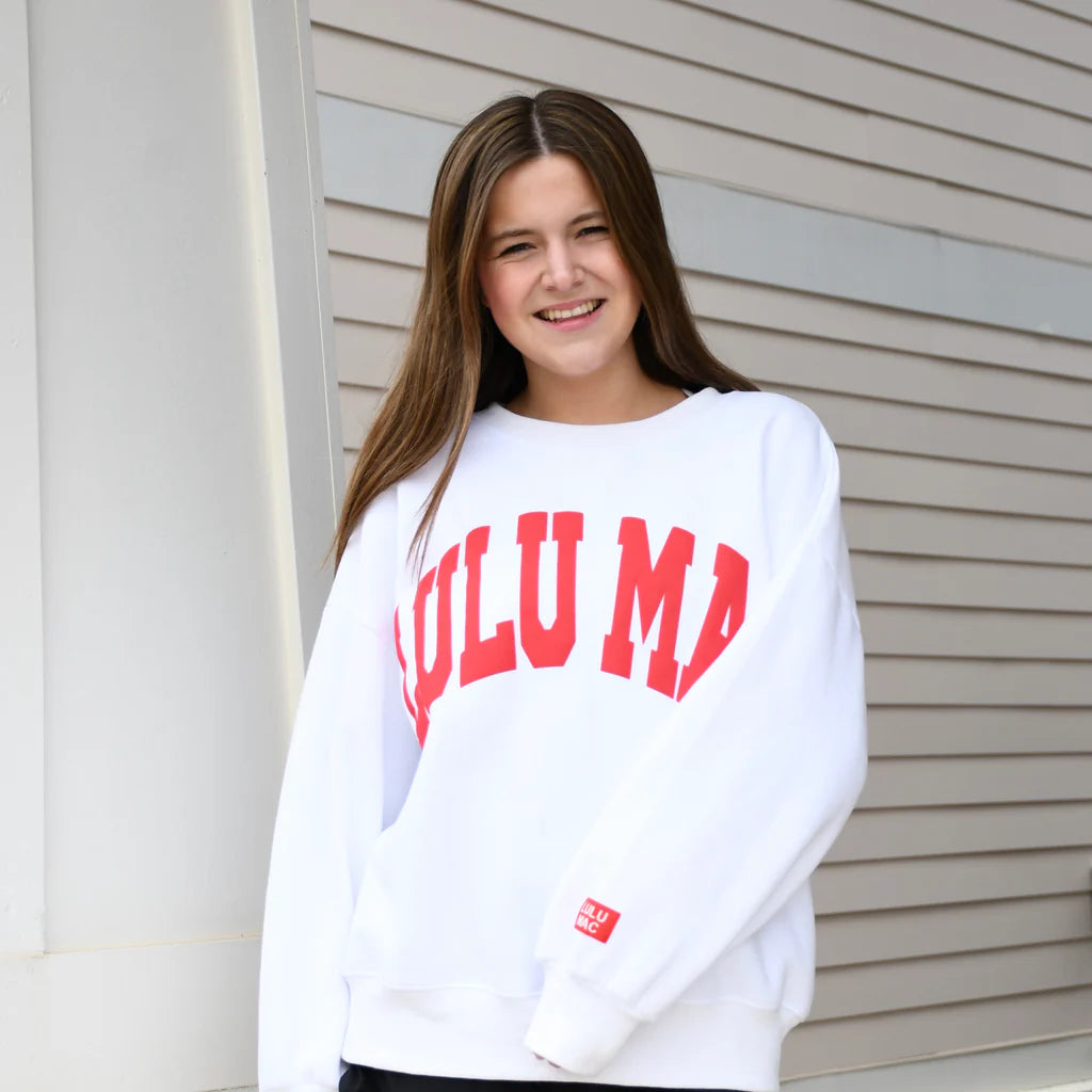 Lulu Mac Sweatshirt White w Red