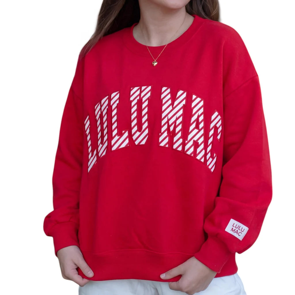 Lulu Mac Red Candy Cane Sweatshirt