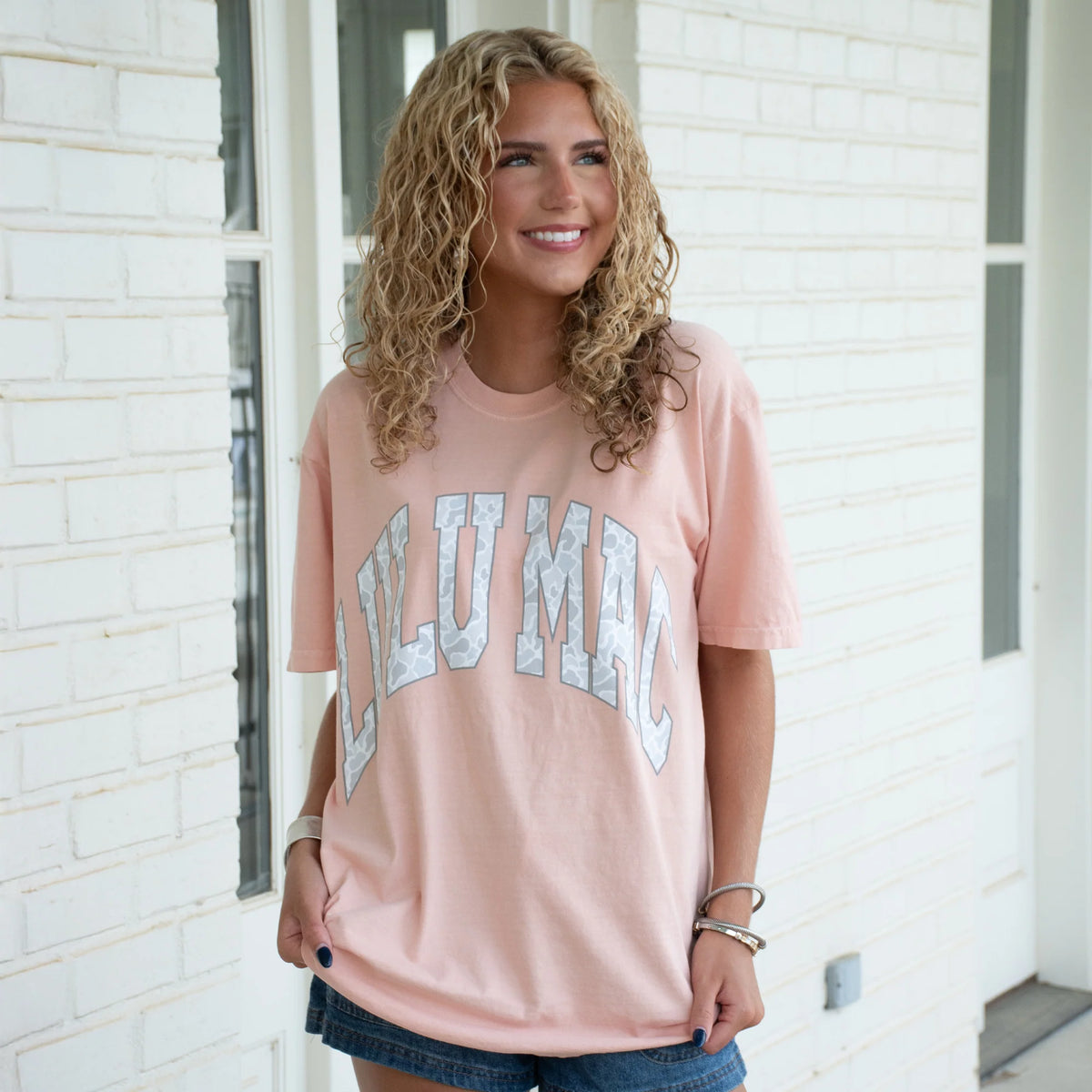 Lulu Mac White Camo Peachy Tee
