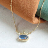 Kendra Scott Disney Elisa Princess Necklace Gold Blue Mother of Pearl