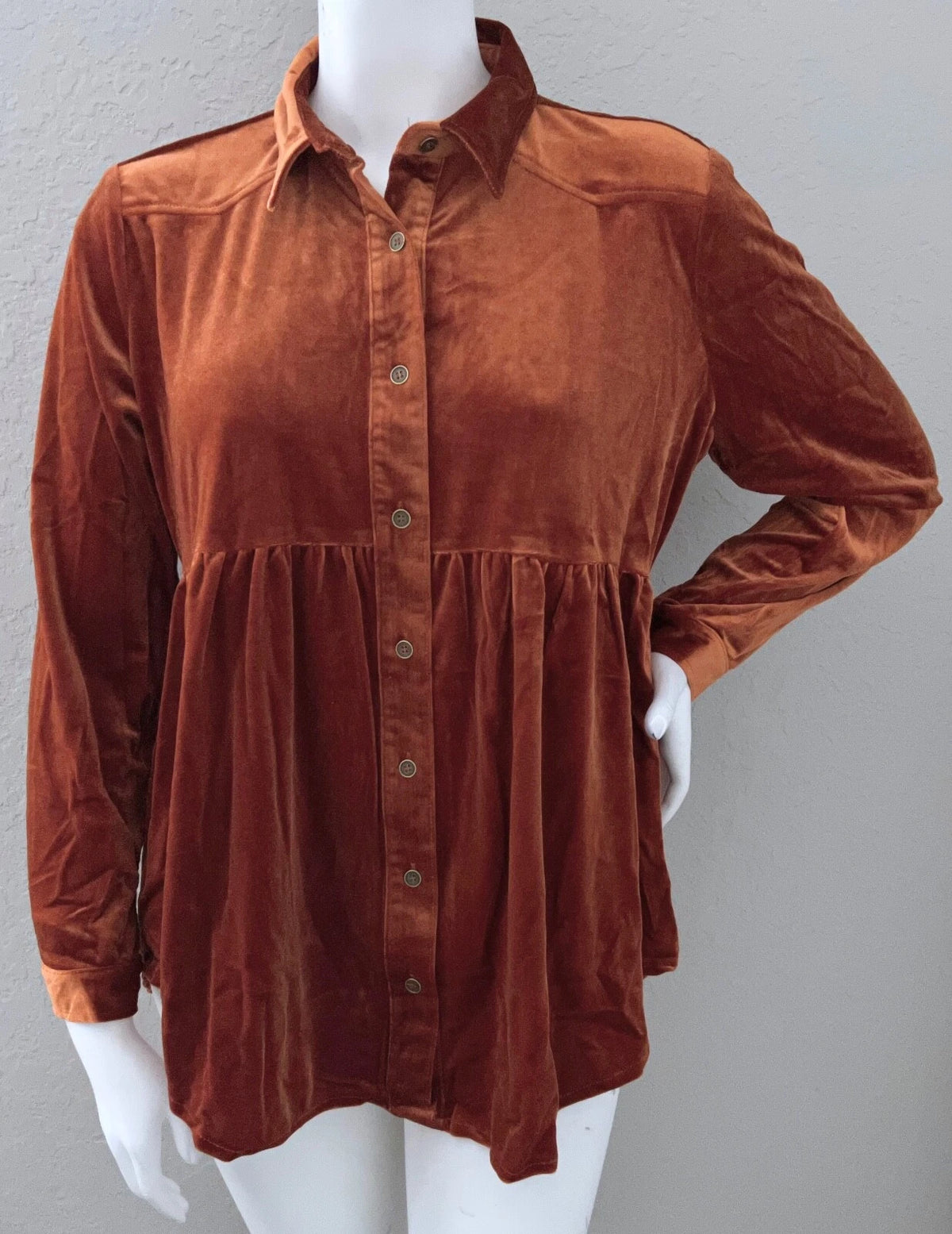 PLUS Umgee Velvet Collar Button Down Tunic Dress (various colors)