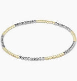 E Newton Bright Silver Faceted Hematite Blissful 2mm Bracelet