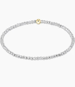 E Newton Bright Silver Faceted Hematite 2mm Bracelet