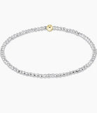 E Newton Bright Silver Faceted Hematite 2mm Bracelet