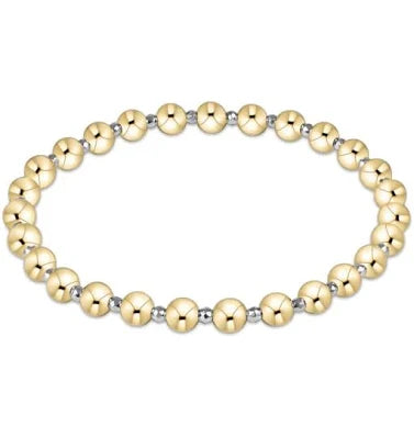 E Newton Silver Faceted Hematite Grateful Pattern 5mm Bead Bracelet