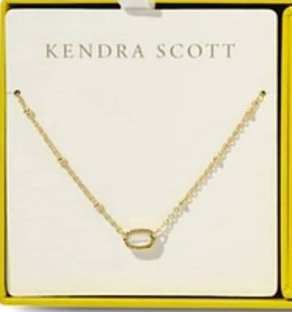 Kendra Scott Boxed Mini Elisa Gold Pink Opalite Crystal