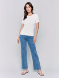 Charlie B Double Cloth Short Sleeve T Shirt White