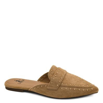 Corkys Mischief Mule Camel Faux Suede