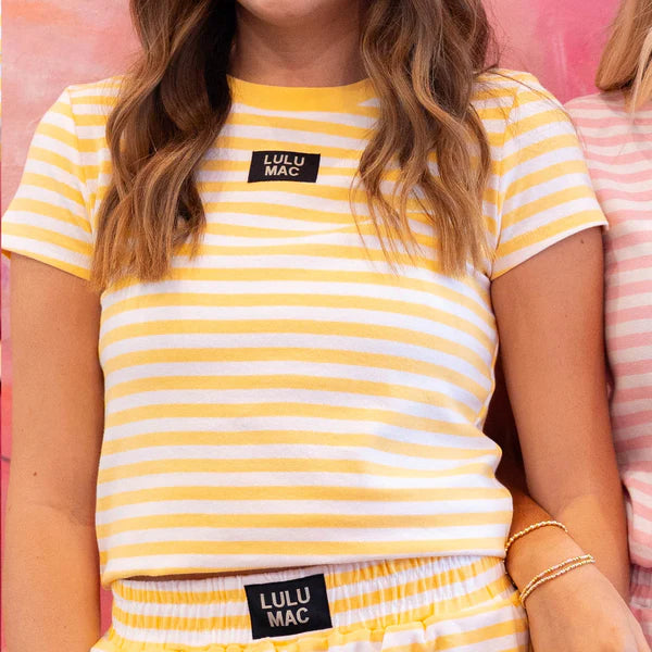 Lulu Mac Yellow Stripe SS Top