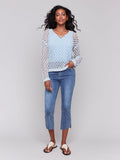 Charlie B Fancy Yarn Fishnet Sweater Denim