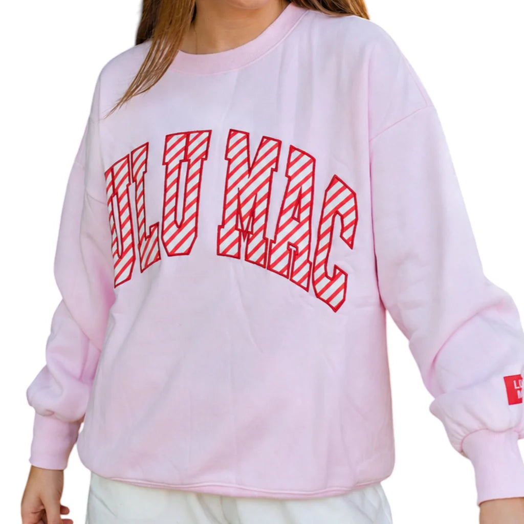 Lulu Mac Pink Candy Cane Sweatshirt