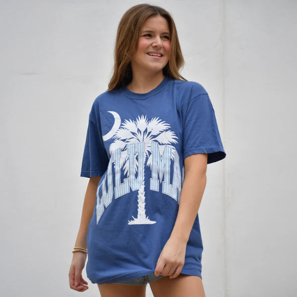 Lulu Mac Palmetto Moon Tee China Blue