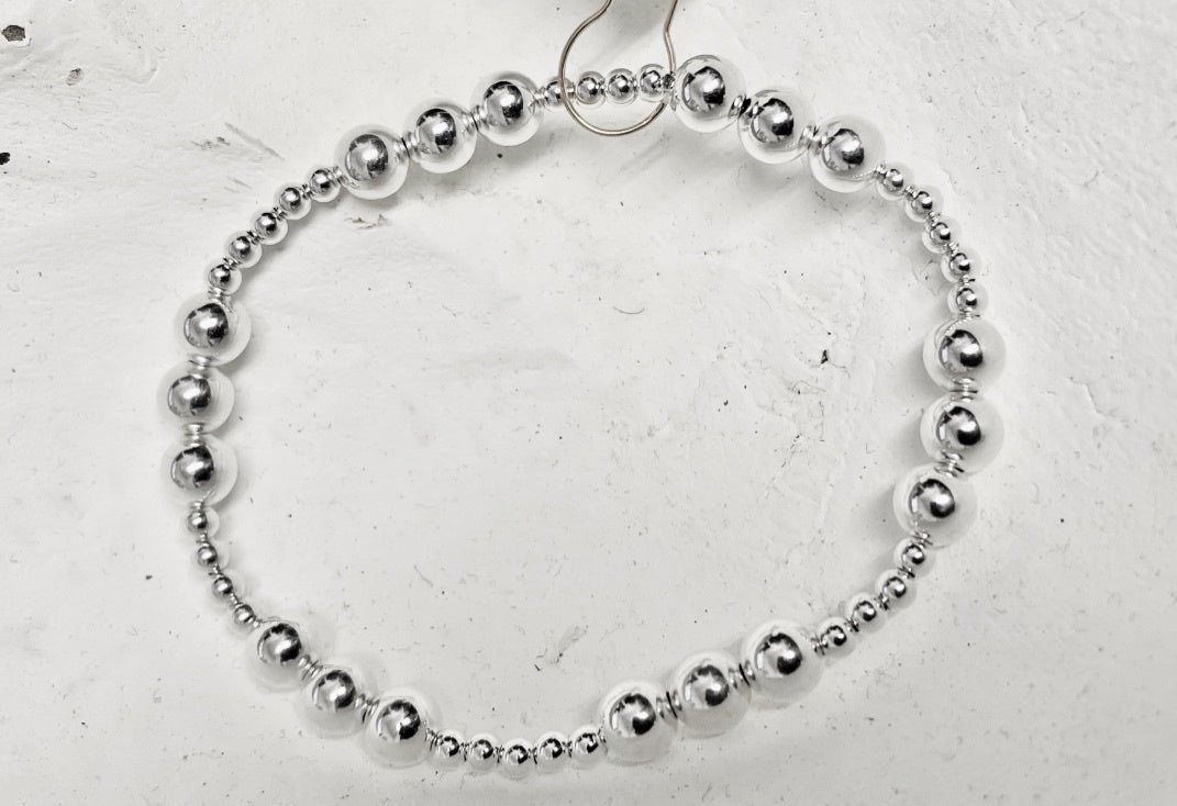 E Newton Classic Joy Pattern Sterling Bracelet 6mm Bead