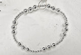 E Newton Classic Joy Pattern Sterling Bracelet 6mm Bead