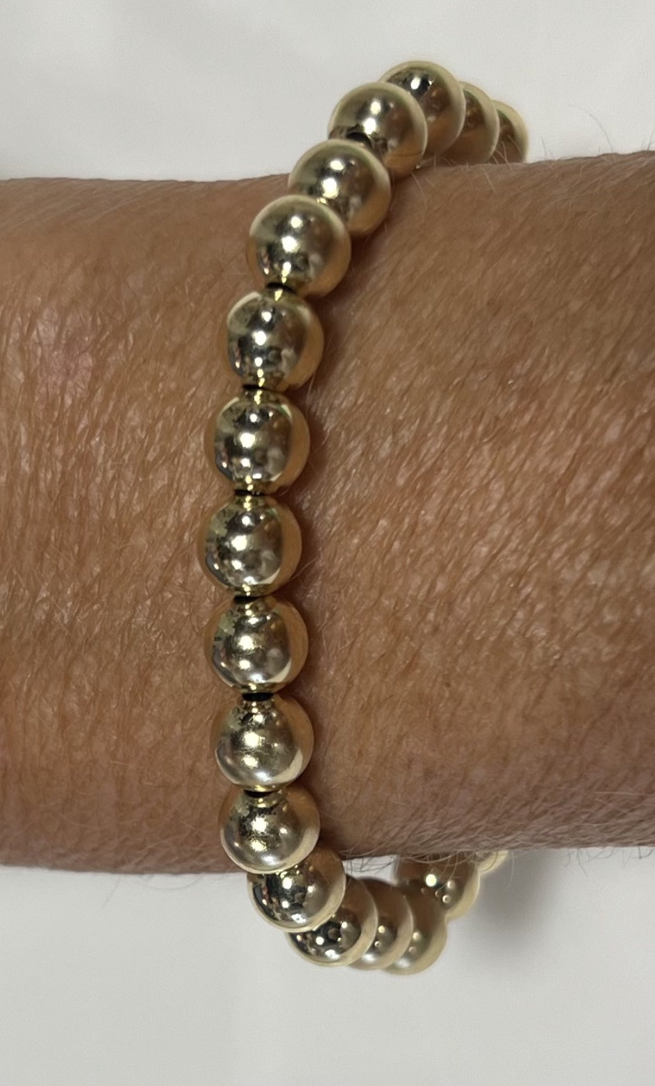 E Newton Classic Gold 7mm Bead Bracelet