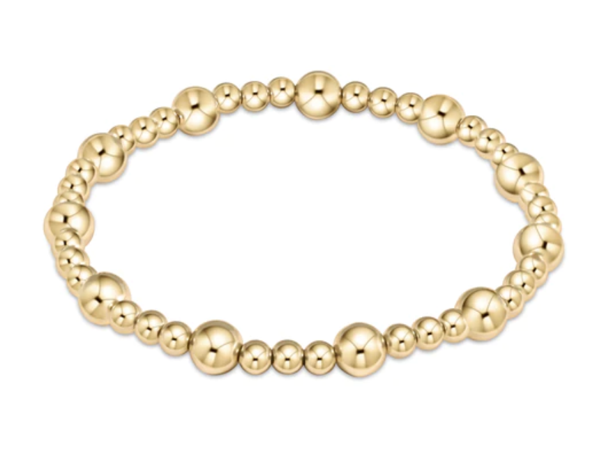 E Newton Classic Sincerity Pattern 6mm Bead Bracelet
