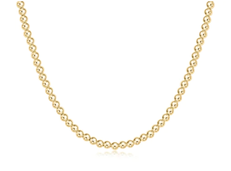 E Newton 15" Choker Classic Gold 4mm Bead