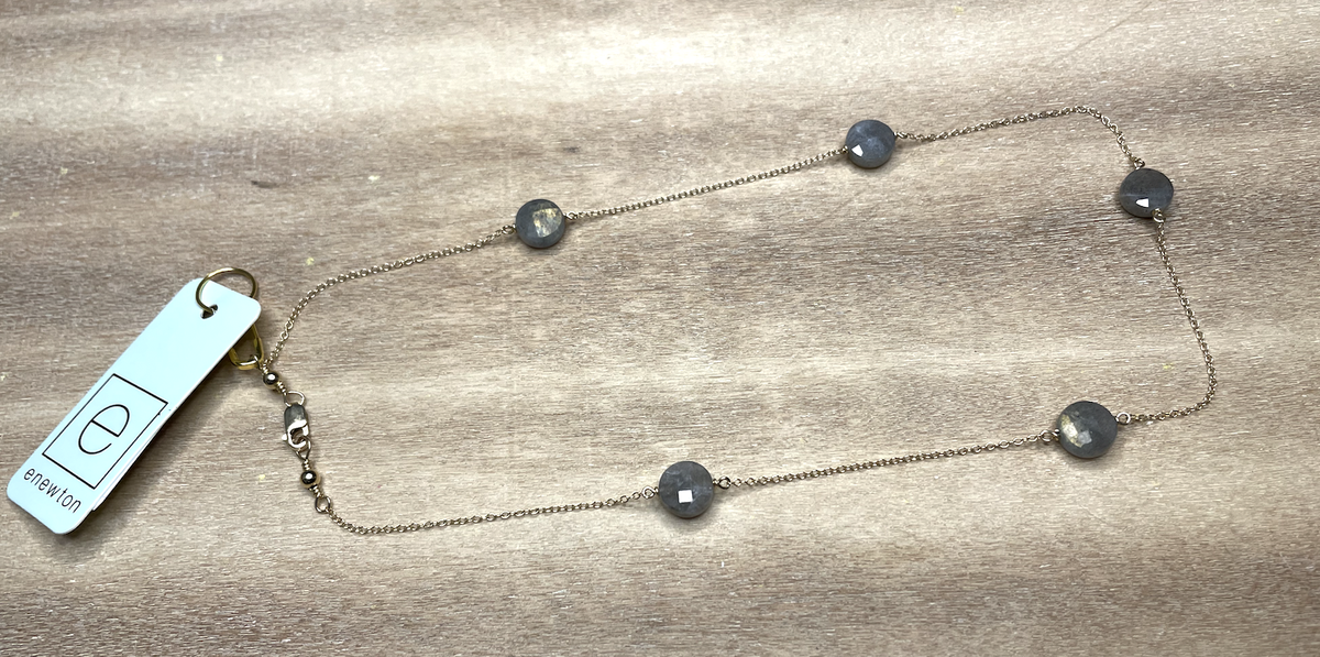 E Newton 15" Choker Admire Simplicity Chain Gold - Labradorite