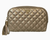 PurseN Classic Small Makeup Case Gold Quilted
