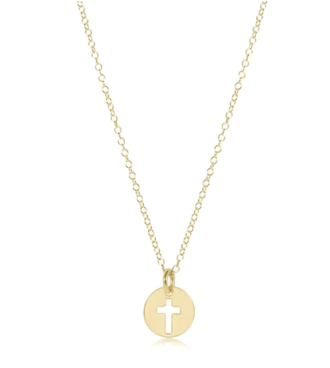 E Newton 16" Necklace Gold Blessed Small Gold Charm