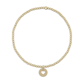 E Newton Class Gold 2mm Bead Bracelet Love Small Gold Disc