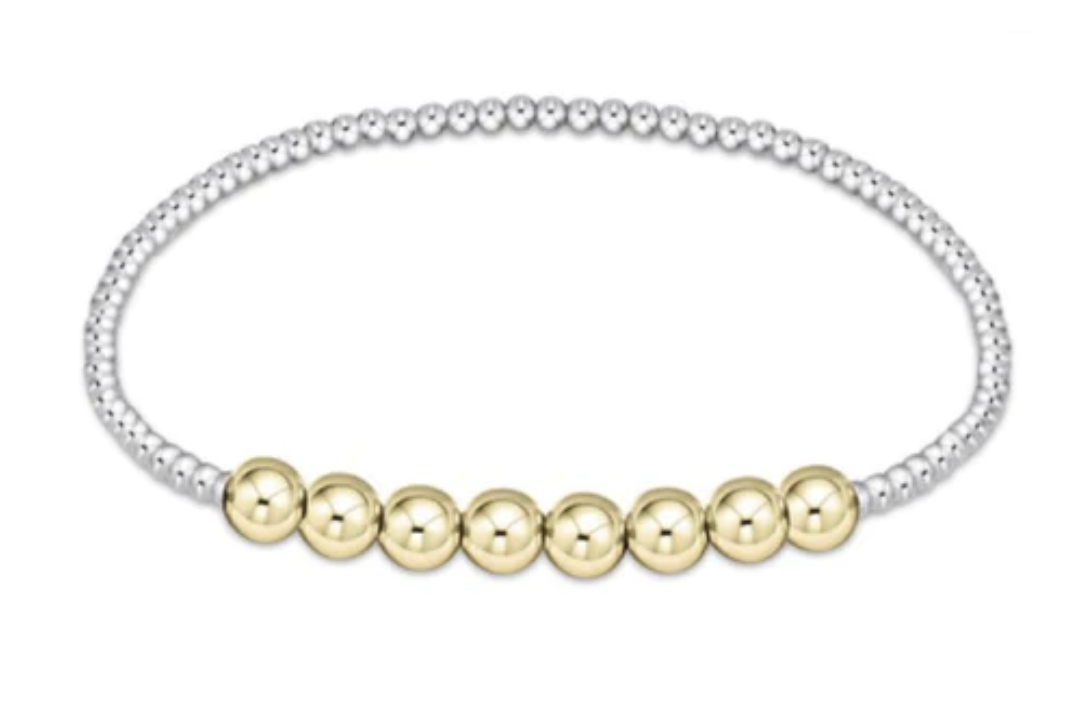 E Newton Classic Beaded Bliss 2.5mm/5mm Bracelet Mixed Metal