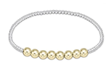 E Newton Classic Beaded Bliss 2.5mm/5mm Bracelet Mixed Metal
