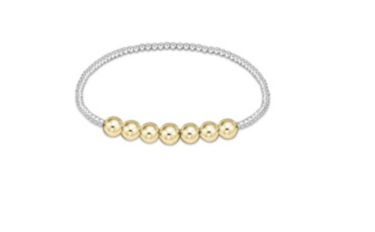E Newton Classic Beaded Bliss 3mm/6mm Bead Bracelet Mixed Metal