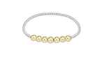E Newton Classic Beaded Bliss 3mm/6mm Bead Bracelet Mixed Metal