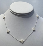 E Newton 17" Choker Simplicity Chain - Signature Cross Off-White