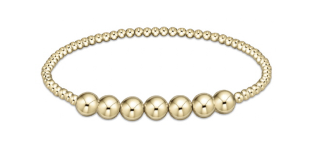 E Newton Classic Gold Beaded Bliss 3mm Bead Bracelet 6mm Gold.
