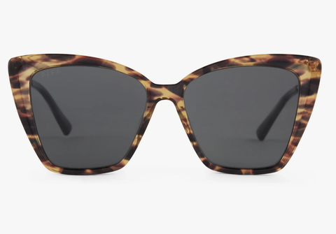Diff Sunglasses Becky II Wild Tortoise Grey Polarized