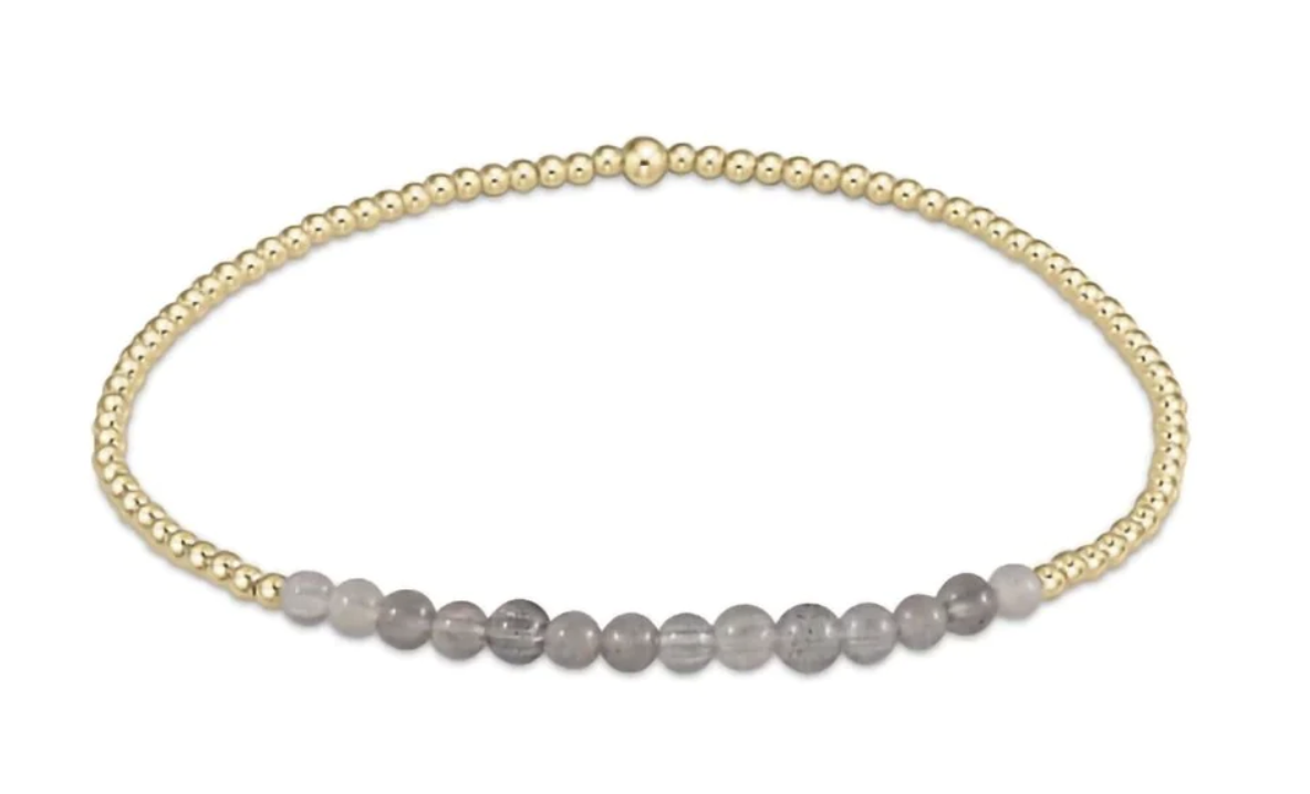 E Newton Gold Bliss 2mm Bead Bracelet Labradorite