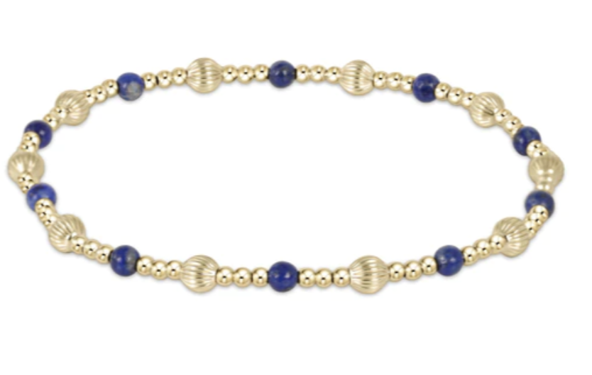 E Newton Dignity Sincerity Pattern 4mm Bead Bracelet Lapis