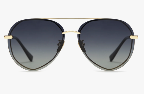 Diff Lenox Gold, Black Grey Gradient Polarized Sunglasses