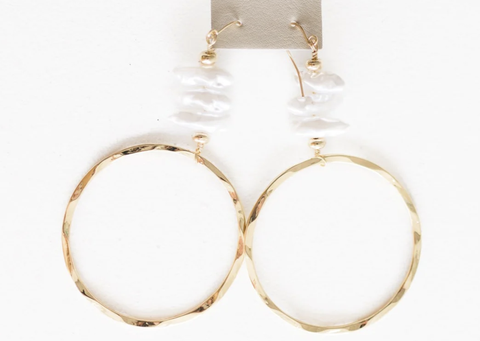 Nora Hammered Gold Hoop Earrings