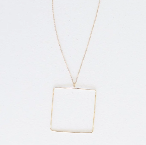 Macey Gold Plated Square Necklace 18"