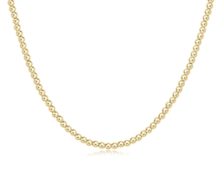 E Newton 15" Classic Gold 2mm Bead Necklace